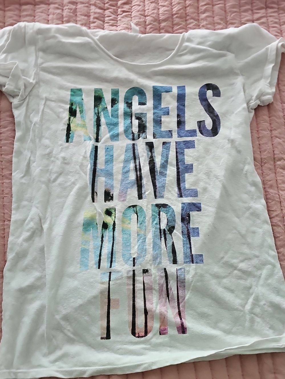 Victoria's Secret Angels White Tee with Subtle Logo Trim Sz XS